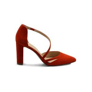 ADRIENNE VITTADINI Womens Red Cross-Strap Nath Slip On Leather Pumps 6.5 M